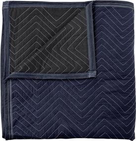 img 2 attached to 🔴 Sure-Max Pro Economy Moving & Packing Blanket - 80" x 72" - Professional Quilted Navy Blue and Black Furniture Pad - 35 lb/dz Weight - 1 Blanket