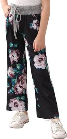 img 4 attached to GORLYA Workout Drawstring Trousers BlackPrint Girls' Clothing