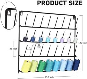 img 3 attached to 🧵 Haitarl 32-Spool Sewing Thread Rack: Wall-Mounted Metal Holder with Hanging Tools for Organizing Sewing and Embroidery Thread