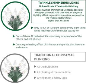 img 2 attached to 🎄 Christmas Random Twinkle Shimmering Lights - 12 of 100 Lights Twinkle - Indoor Outdoor – 20.5 Feet Light String, 100 Multi-Color Bulbs - Christmas Tree Holiday Decor Sparkling Twinkling Lights: Add Festive Sparkle to Your Christmas Decorations!