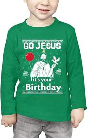 img 3 attached to BesserBay Unisex Kids' Christmas Funny Long 🎄 Sleeve Cotton Shirt 1-8 Years: Festive Fun for All!