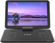 📺 15.6-inch large hd screen portable dvd player | 6-hour rechargeable battery | usb/sd card/tv sync | multiple disc formats | high volume speaker | black logo