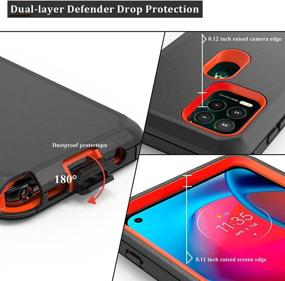 img 1 attached to 📱 Premium Orange Moto G Stylus 5G Case: Heavy Duty Rugged Protection with Belt Clip Holster - Includes Screen Protectors