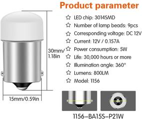 img 3 attached to 🔴 Лампа LED DuaBhoi 1156 BA15S 1141 7056 P21W 3497 1003 1073 1156A для 12V автомобиля, кемпера, автоприцепа, внутреннего освещения, внутренней стоянки, обратной передачи, тормозов, заднего/высокого стоп-сигнала - набор из 2 шт., красная.