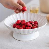 🍇 ceramic fruit bowl plate - yumcute home 7.8 inch, colander plate with hole, snack fruit serving plate, grape berry strainer plate, snack dish, kitchen gift decorative ceramic plate logo