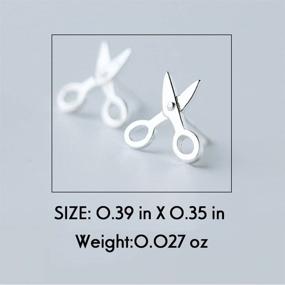 img 1 attached to BC 925 Sterling Silver Scissors Stud Earrings | Unique Special Design | Chic Hip-hop Jewelry