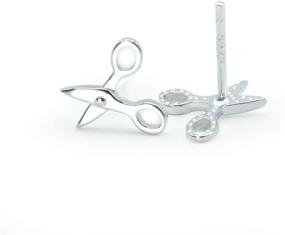 img 4 attached to BC 925 Sterling Silver Scissors Stud Earrings | Unique Special Design | Chic Hip-hop Jewelry