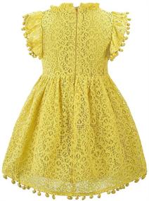 img 3 attached to 👗 Cute Pompoms Lace Floral Swing Party Dress for Toddler Girls - Retro & Elegant Design