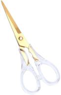 gold acrylic multipurpose scissors, 6.3 inches, stainless steel, heavy duty cutter for ✂️ leather, arts, crafts & fabric, office scissors for desktop stationery - stylish & functional logo