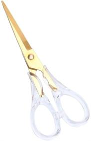 img 4 attached to Gold Acrylic Multipurpose Scissors, 6.3 Inches, Stainless Steel, Heavy Duty Cutter for ✂️ Leather, Arts, Crafts & Fabric, Office Scissors for Desktop Stationery - Stylish & Functional