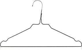 img 3 attached to 👔 Premium 20 Pack Black 16inch Metal Coat Hangers with 13 Gauge Pants Bar - Hangerworld