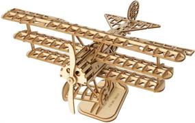 img 4 attached to ✈️ Ultimate Wooden Airplane: 145-Piece Warplane Fighter for Endless Fun