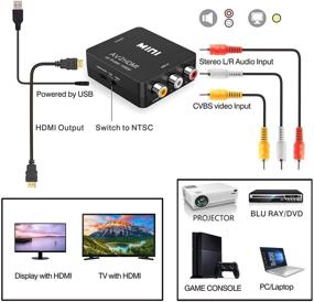 img 1 attached to 🔌 Преобразователь RCA в HDMI: Улучшите звуковой и видеоопыт для телевизора, видеомагнитофона, ретро-игр и многого другого