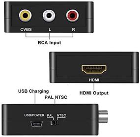 img 2 attached to 🔌 Преобразователь RCA в HDMI: Улучшите звуковой и видеоопыт для телевизора, видеомагнитофона, ретро-игр и многого другого