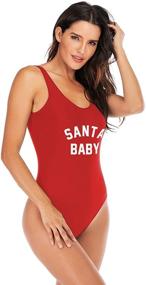 img 2 attached to YELAIVP Christmas Swimsuit Bodysuit Swimwear Women's Clothing