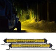 ultimate power: samman 10inch led light bar 78w yellow spot flood combo beam driving light off road light bar fog light for truck pickup jeep suv atv utv 2pcs logo