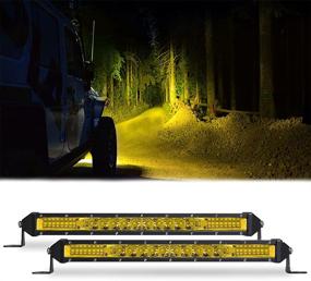 img 4 attached to Ultimate Power: SAMMAN 10Inch LED Light Bar 78W Yellow Spot Flood Combo Beam Driving Light Off Road Light Bar Fog Light for Truck Pickup Jeep SUV ATV UTV 2PCS