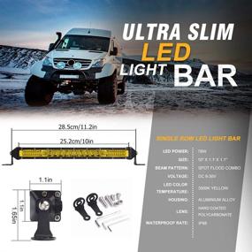 img 2 attached to Ultimate Power: SAMMAN 10Inch LED Light Bar 78W Yellow Spot Flood Combo Beam Driving Light Off Road Light Bar Fog Light for Truck Pickup Jeep SUV ATV UTV 2PCS