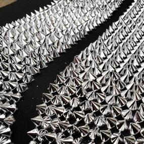 img 1 attached to 💎 Sparkly Silver Spike Stud Cone Flatback Trim Ribbon Craft - 1 Yard Sew Stitch Punk Rock Mesh Bead (Silver Spike)