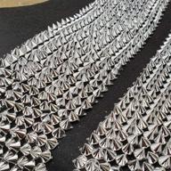 💎 sparkly silver spike stud cone flatback trim ribbon craft - 1 yard sew stitch punk rock mesh bead (silver spike) logo