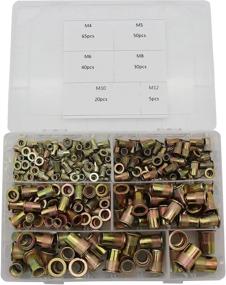 img 2 attached to 🔩 Raogoodcx 210Pcs Mixed Size Zinc Plated Carbon Steel Rivet Nut Threaded Rivnut Inserts - M4 M5 M6 M8 M10 M12