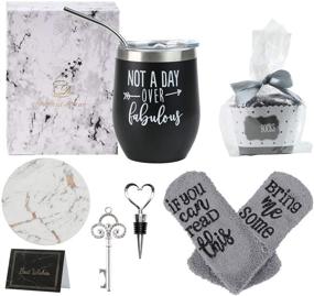 img 4 attached to 🎁 Fabulous Women's Birthday Gift Set - Funny Christmas or Father's Day Ideas for Women, Mom, Wife, Men, Husband, Dad, Sister, Aunt, Friends - 12oz Tumbler with Lid (Black)