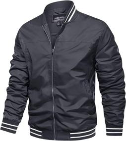 img 4 attached to Stay Stylish and Protected with TACVASEN Men's Lightweight Windbreaker Bomber Jacket