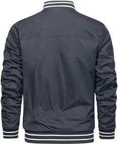 img 3 attached to Stay Stylish and Protected with TACVASEN Men's Lightweight Windbreaker Bomber Jacket