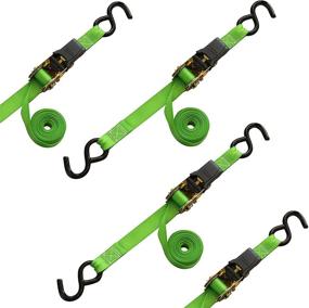 img 4 attached to 🔒 SmartStraps 14-Foot Padded Ratchet Tie Down (4 Pack) - 1,500 lbs Break Strength for Pickup Hauling - Secure Dirt Bikes, ATVs, Mowers and More with Ease