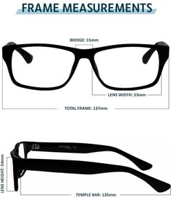 img 2 attached to 🤓 Geek Style Frame Real Glass Reading Glasses with Clear Lenses offering Reading Magnification Range from +0.25 to +3.00 (1.50)