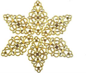 img 1 attached to 🌸 40 Pieces of Gold Tone Hollowed-Out Rhombic Filigree Flower Plate Charms - Ideal for DIY Jewelry Making and Wrapping Accessories