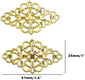 img 3 attached to 🌸 40 Pieces of Gold Tone Hollowed-Out Rhombic Filigree Flower Plate Charms - Ideal for DIY Jewelry Making and Wrapping Accessories