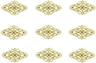 🌸 40 pieces of gold tone hollowed-out rhombic filigree flower plate charms - ideal for diy jewelry making and wrapping accessories logo