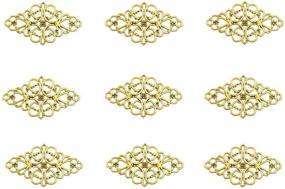 img 4 attached to 🌸 40 Pieces of Gold Tone Hollowed-Out Rhombic Filigree Flower Plate Charms - Ideal for DIY Jewelry Making and Wrapping Accessories