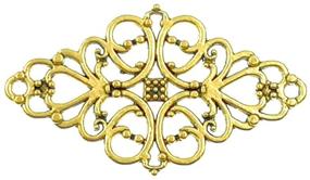 img 2 attached to 🌸 40 Pieces of Gold Tone Hollowed-Out Rhombic Filigree Flower Plate Charms - Ideal for DIY Jewelry Making and Wrapping Accessories