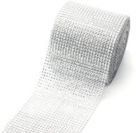 shimmering silver rhinestone ribbon: versatile diy wrap for events, showers & crafts (10 yard) logo