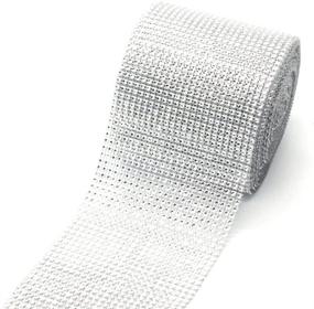 img 3 attached to Shimmering Silver Rhinestone Ribbon: Versatile DIY Wrap for Events, Showers & Crafts (10 Yard)