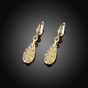 img 3 attached to Zhiwen Filigree Teardrop Leverback Earrings