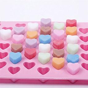 img 1 attached to ❤️ CIMERAC Silicone Mini Heart Ice Cube Mold Trays & Chocolate Molds - Pink Set of 2