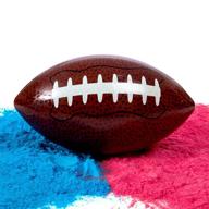 🍼 gender reveal football with pink & blue powder - includes boy and girl team voting stickers - fun baby reveal party ideas логотип