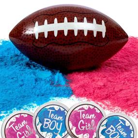 img 3 attached to 🍼 Gender Reveal Football with Pink & Blue Powder - Includes Boy and Girl Team Voting Stickers - Fun Baby Reveal Party Ideas