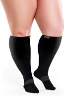 🧦 plus gear plus size copper infused compression socks for wide calf - up to 4xl, graduated knee-high socks for women & men логотип