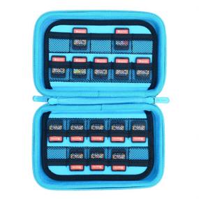 img 2 attached to 🎮 Nintendo Switch Game Card Storage Case - Holds 40 Games - Black/Light Blue