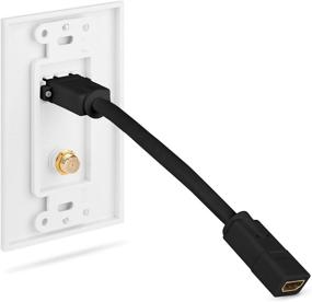 img 3 attached to 📺 Fosmon 4K HDMI настенная панель с Ethernet, коаксиальный ТВ разъем - идеально подходит для HDTV, домашнего кинотеатра, DVD, Xbox, PS3/PS4, Nintendo Switch.