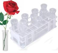 🌸 60ml large flower water tubes with tube rack - 4" clear plastic floral tubes vials with caps for better flower arrangements and milkweed stem cuttings - meimeida floral craft supply logo