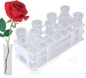 img 4 attached to 🌸 60ml Large Flower Water Tubes with Tube Rack - 4" Clear Plastic Floral Tubes Vials with Caps for Better Flower Arrangements and Milkweed Stem Cuttings - MeiMeiDa Floral Craft Supply