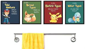 img 1 attached to 🚿 Electric Type Bathroom Wall Art Decor Set - Includes Toothbrushing, Bathing, and Handwashing