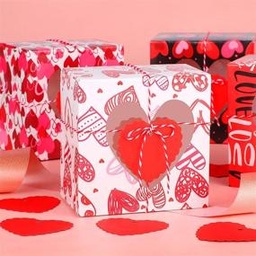 img 1 attached to 🧁 Cooraby 16 Pieces Valentines Day Cupcake Paper Boxes: Small Goodie Candy Boxes with Heart Window and Ribbons