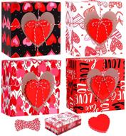 🧁 cooraby 16 pieces valentines day cupcake paper boxes: small goodie candy boxes with heart window and ribbons logo