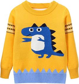 img 2 attached to 🎄 Christmas Sweater Knit Pullover for Toddler Boys and Girls - Xmas Reindeer, Elk, Snowman Cartoon Sweatshirt Tops